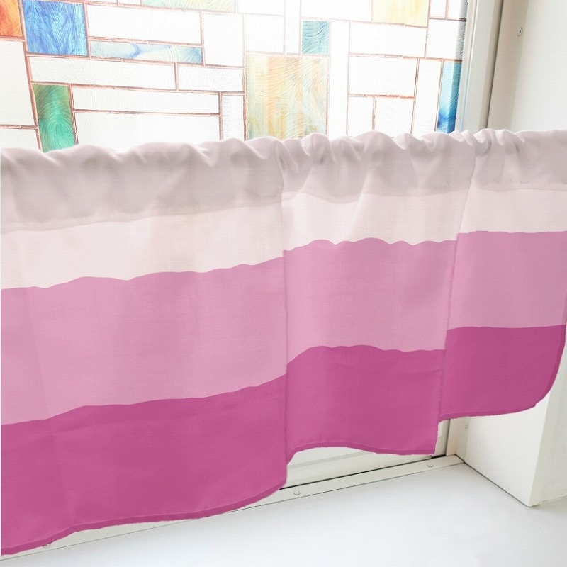 P・O・Pプロダクツ カフェカーテン W1000 40683　3色グラデーション　ピンク 1枚（ご注文単位1枚）【直送品】