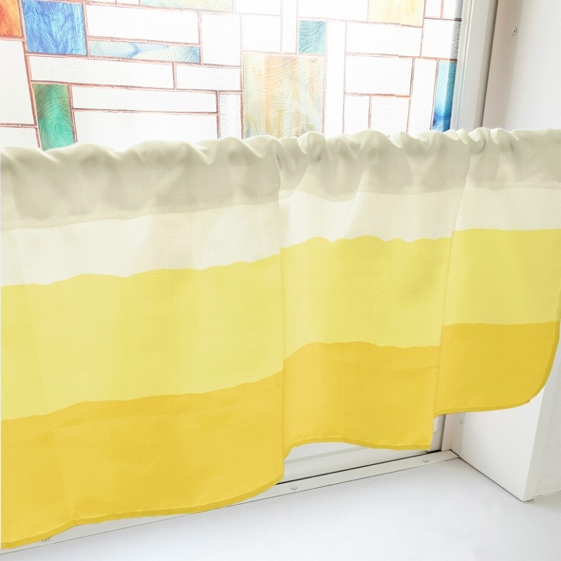 P・O・Pプロダクツ カフェカーテン W800 40686　3色グラデーション　黄 1枚（ご注文単位1枚）【直送品】