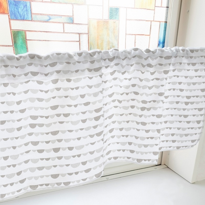 P・O・Pプロダクツ カフェカーテン W1000 41045　半円　グレー 1枚（ご注文単位1枚）【直送品】