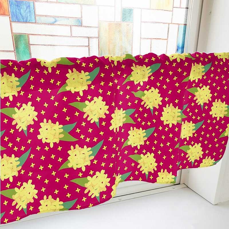 P・O・Pプロダクツ カフェカーテン W800 41120 キンモクセイ 赤 1枚(ご注文単位1枚)【直送品】