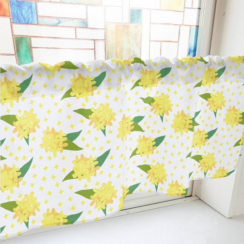 P・O・Pプロダクツ カフェカーテン W800 41130 キンモクセイ 白 1枚(ご注文単位1枚)【直送品】