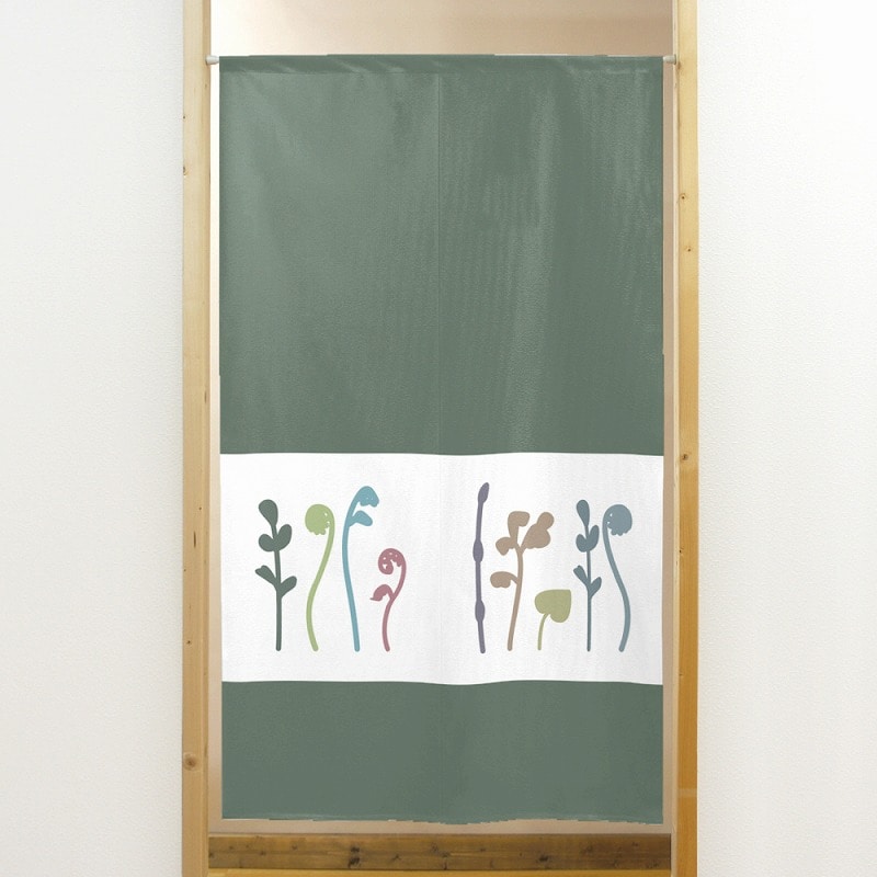 P・O・Pプロダクツ 市松レースのれん  41862　山菜　緑 1枚（ご注文単位1枚）【直送品】