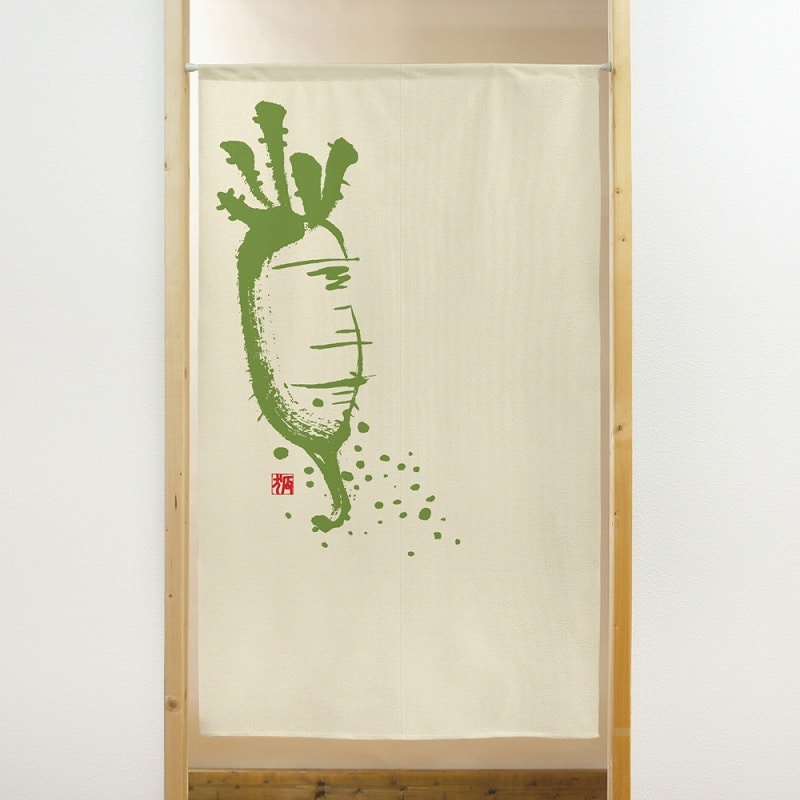 P・O・Pプロダクツ 市松レースのれん 41881 だいこん 緑 1枚(ご注文単位1枚)【直送品】