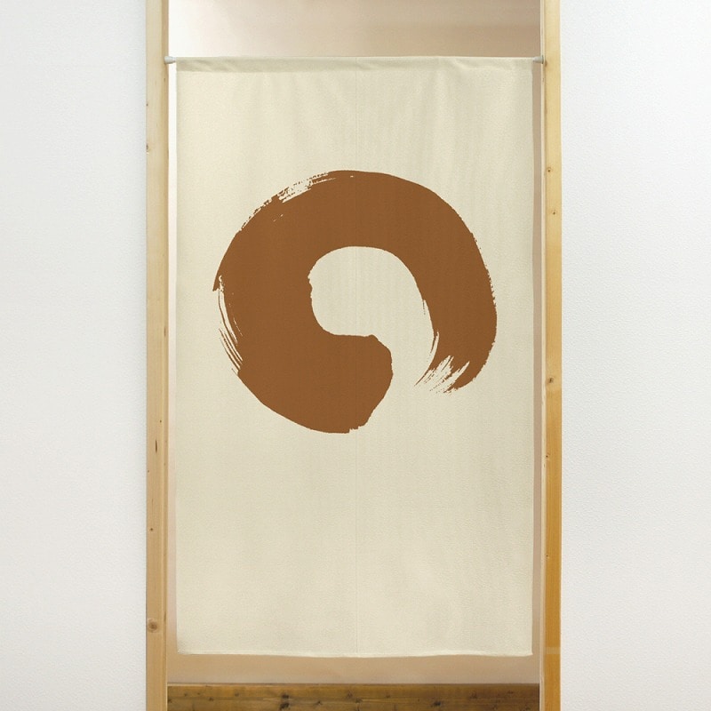 P・O・Pプロダクツ 市松レースのれん 41891 丸 茶 1枚(ご注文単位1枚)【直送品】