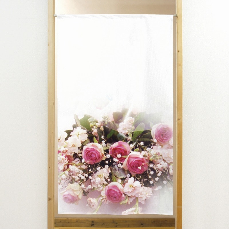 P・O・Pプロダクツ 市松レースのれん 41911 花束 1枚(ご注文単位1枚)【直送品】