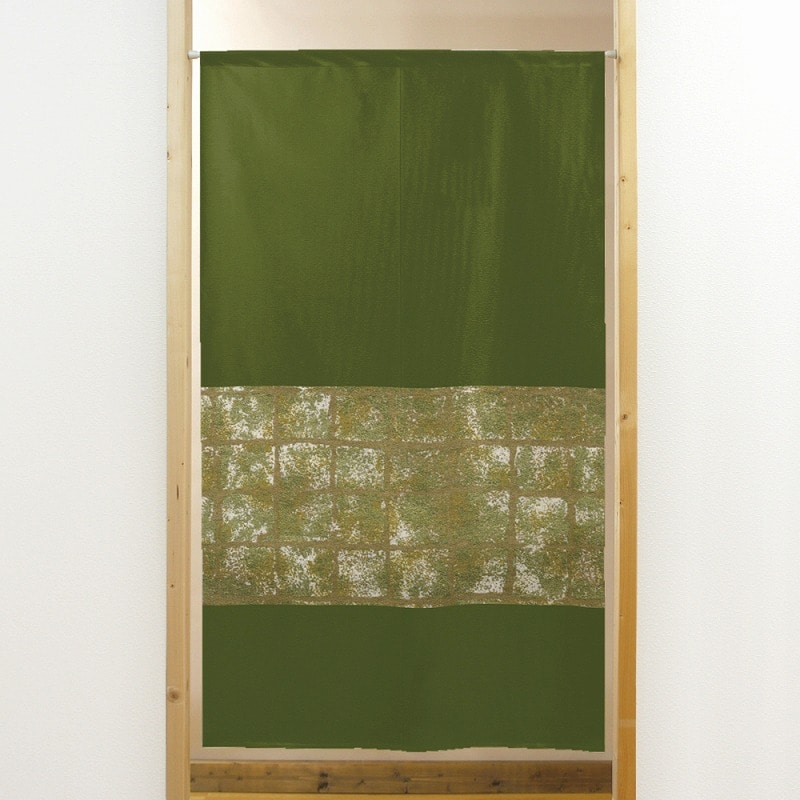 P・O・Pプロダクツ 市松レースのれん  41914　格子模様　緑 1枚（ご注文単位1枚）【直送品】