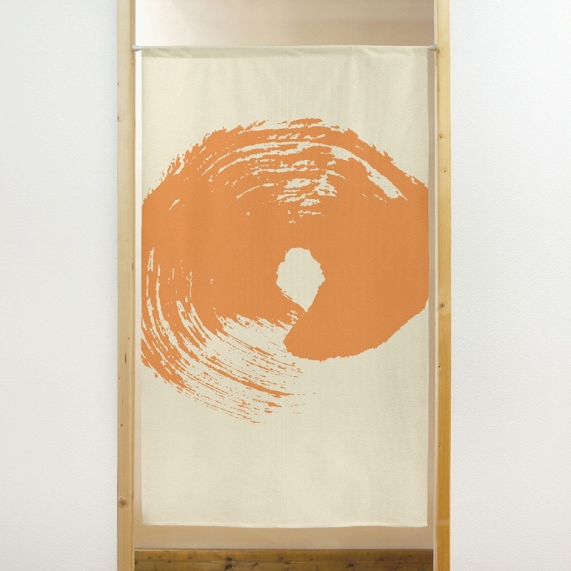 P・O・Pプロダクツ 市松レースのれん  41918　丸　オレンジ 1枚（ご注文単位1枚）【直送品】