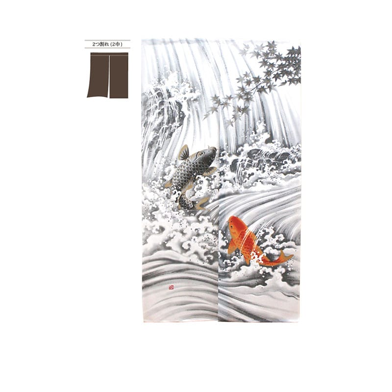 P・O・Pプロダクツ 定番のれん　市松柄レース  42171　鯉の滝のぼり 1枚（ご注文単位1枚）【直送品】