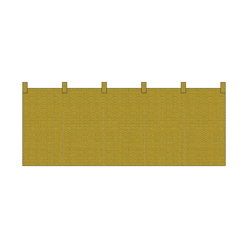 P・O・Pプロダクツ 5巾のれん  42300　青海波　織物風　からし 1枚（ご注文単位1枚）【直送品】