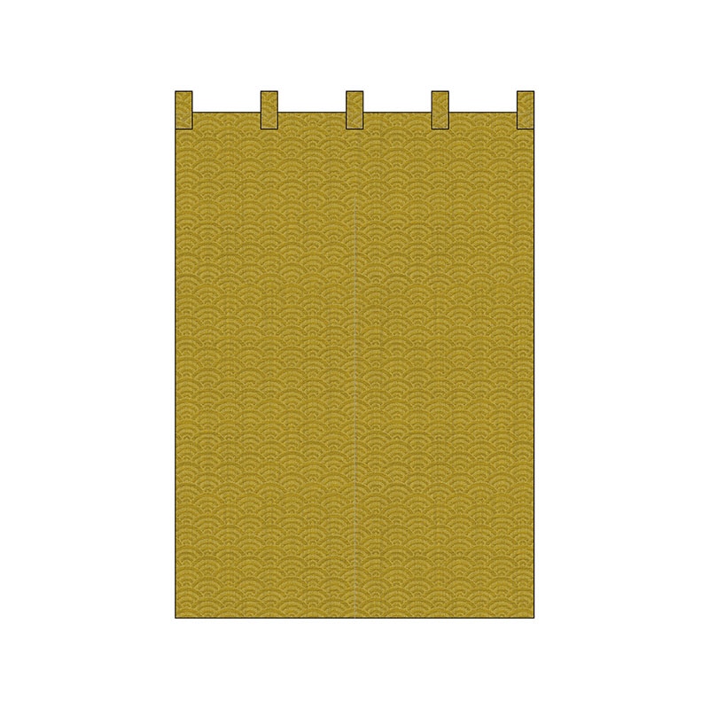 P・O・Pプロダクツ 半間のれん  42301　青海波　織物風からし 1枚（ご注文単位1枚）【直送品】