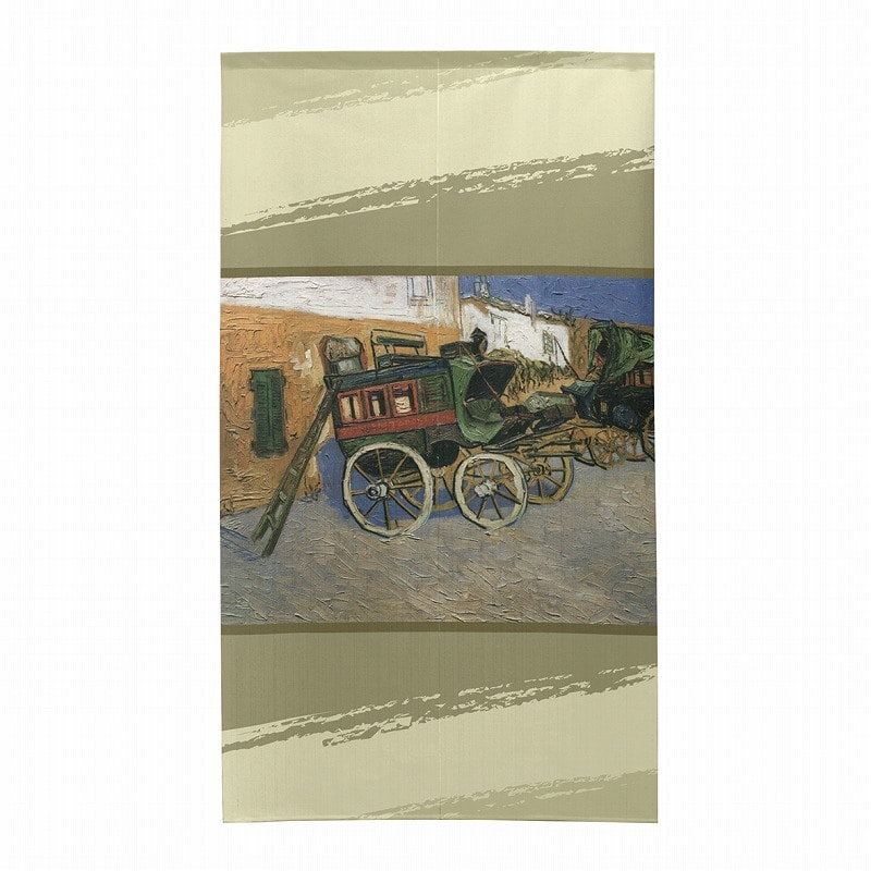 P・O・Pプロダクツ 市松レースのれん  43618　ゴッホ　タラスコン　4 1枚（ご注文単位1枚）【直送品】