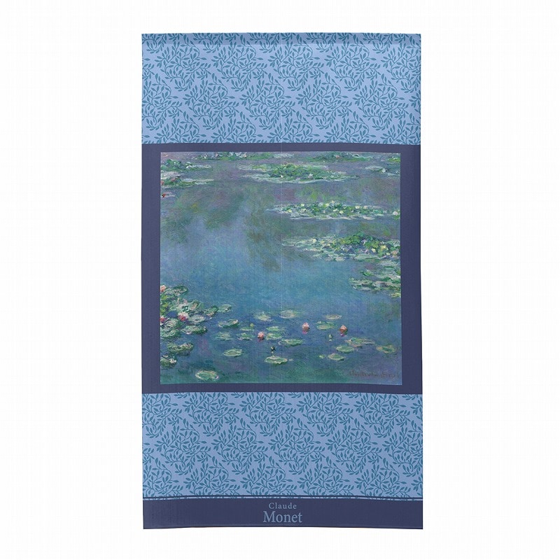 P・O・Pプロダクツ 市松レースのれん  43643　モネ　睡蓮　19061 1枚（ご注文単位1枚）【直送品】