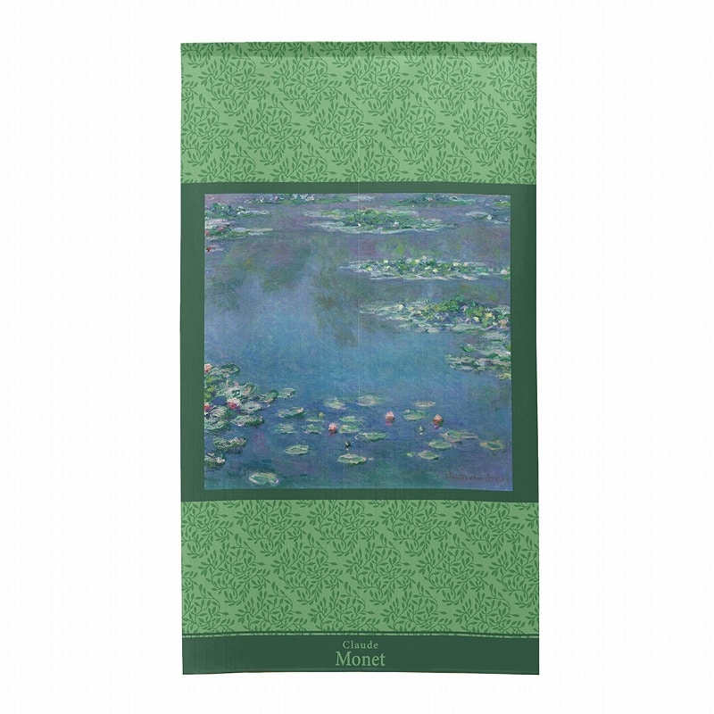 P・O・Pプロダクツ 市松レースのれん  43644　モネ　睡蓮　19062 1枚（ご注文単位1枚）【直送品】
