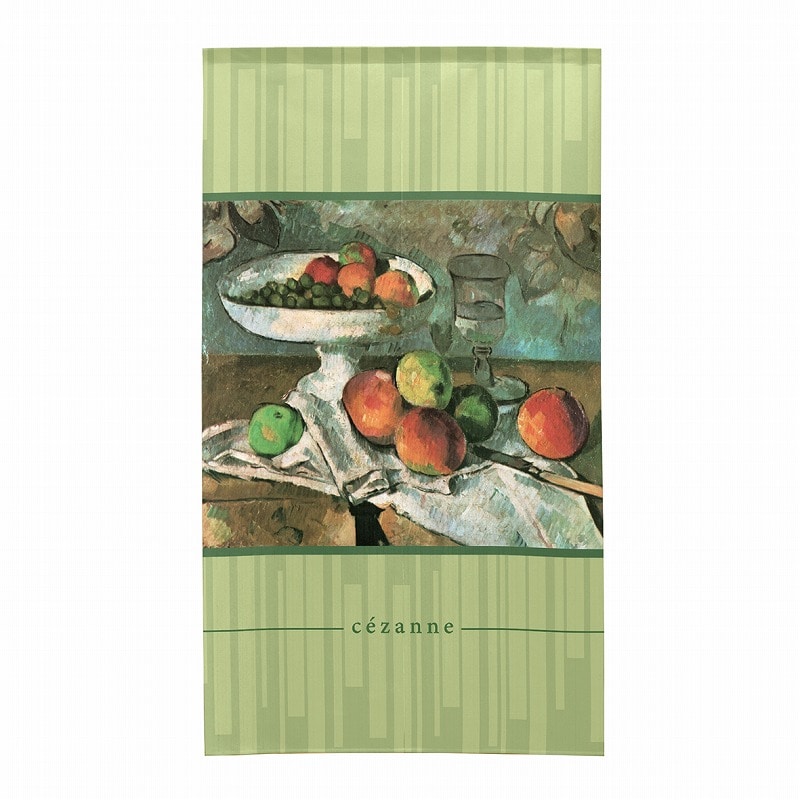 P・O・Pプロダクツ 市松レースのれん  43701　セザンヌ　グラスと果物 1枚（ご注文単位1枚）【直送品】
