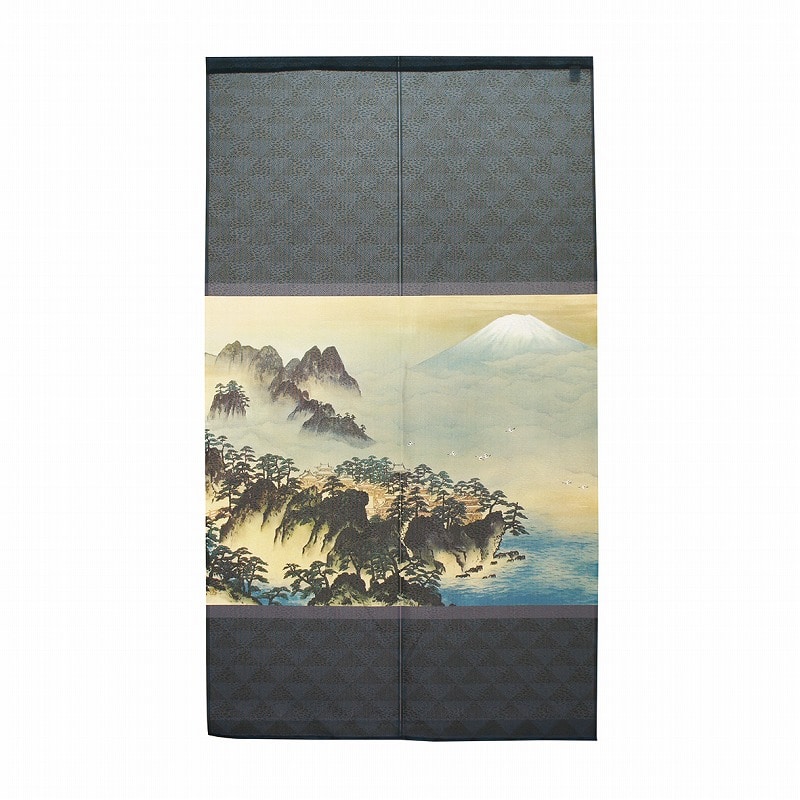 P・O・Pプロダクツ 市松レースのれん  43711　大観　蓬莱山　1 1枚（ご注文単位1枚）【直送品】