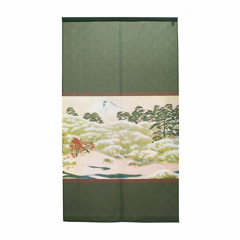 P・O・Pプロダクツ 市松レースのれん  43716　大観　霊峰四趣02 1枚（ご注文単位1枚）【直送品】