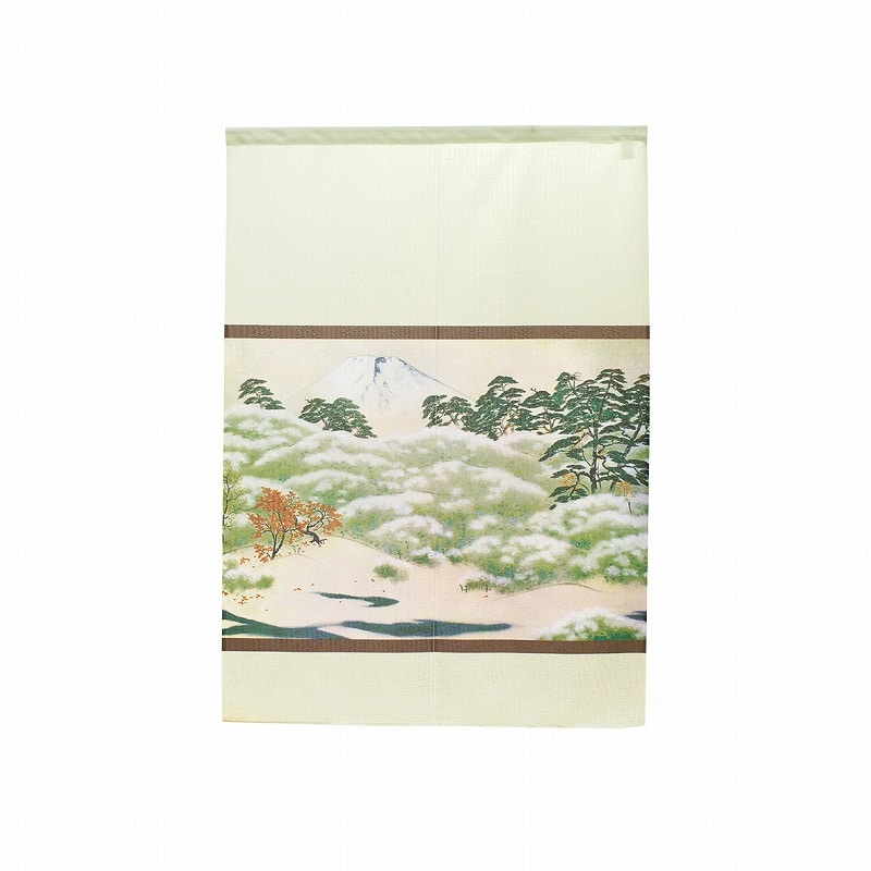 P・O・Pプロダクツ 市松レースのれん  43731　大観　霊峰四趣秋3 1枚（ご注文単位1枚）【直送品】