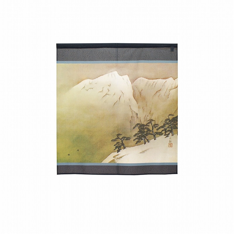 P・O・Pプロダクツ 市松レースのれん  43739　大観　雪の山　1 1枚（ご注文単位1枚）【直送品】