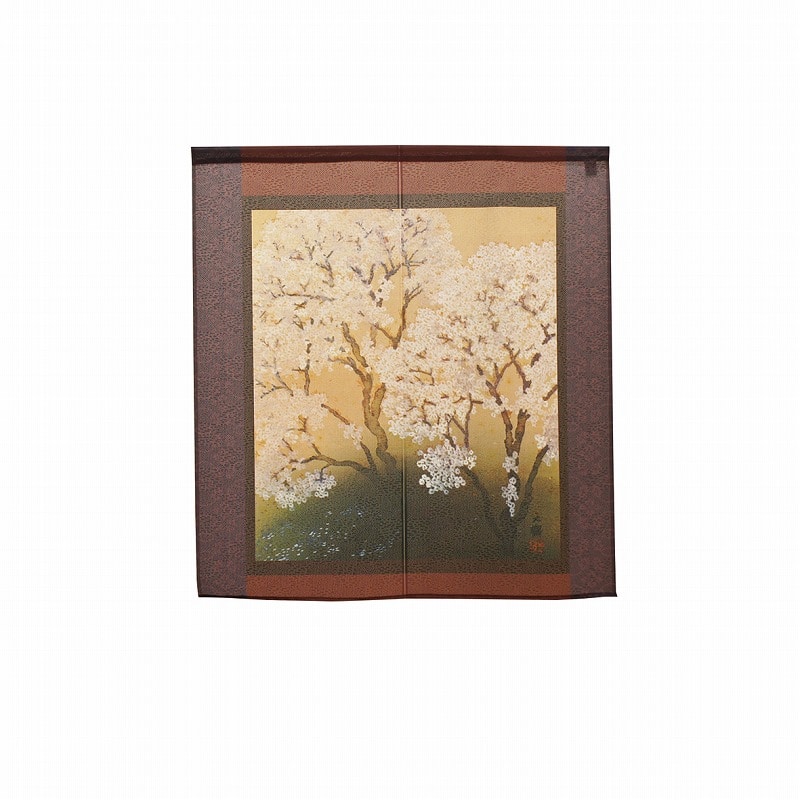 P・O・Pプロダクツ 市松レースのれん  43747　大観　桜花　1 1枚（ご注文単位1枚）【直送品】