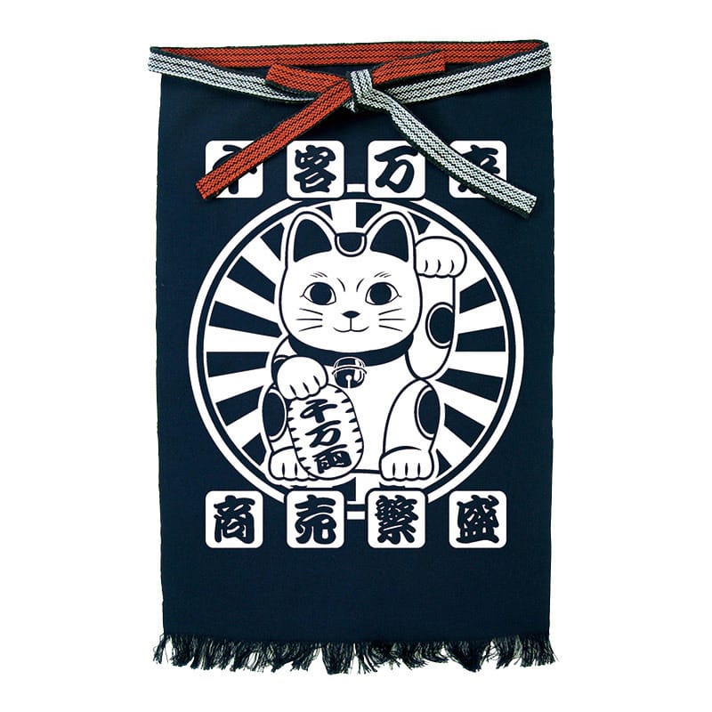 P・O・Pプロダクツ 帆前掛け 長タイプ 招き猫 商売繁盛 52794 1枚（ご注文単位1枚）【直送品】