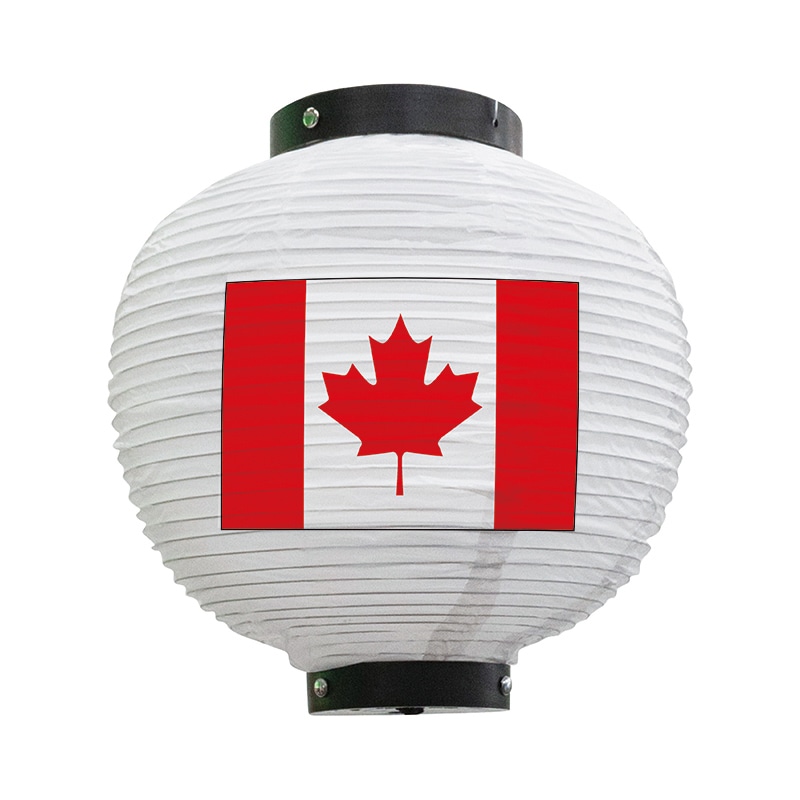 P・O・Pプロダクツ 八寸丸　フルカラービニール提灯 カナダ　白 54408 1個（ご注文単位1個）【直送品】