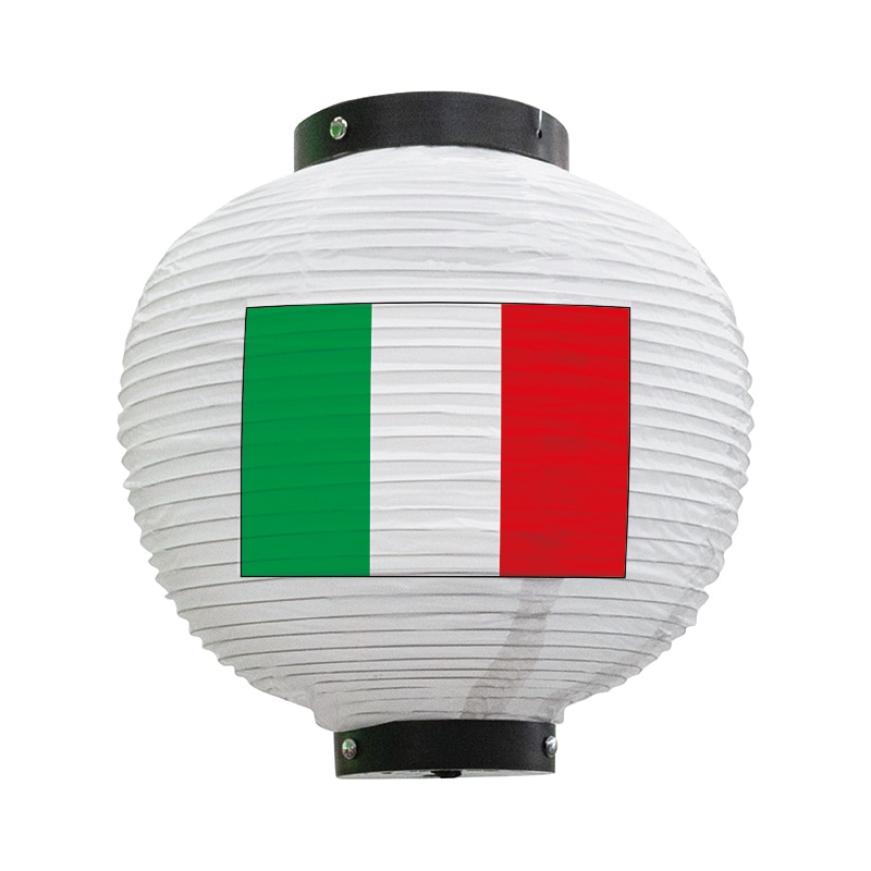 P・O・Pプロダクツ 八寸丸　フルカラービニール提灯 イタリア　白 54414 1個（ご注文単位1個）【直送品】