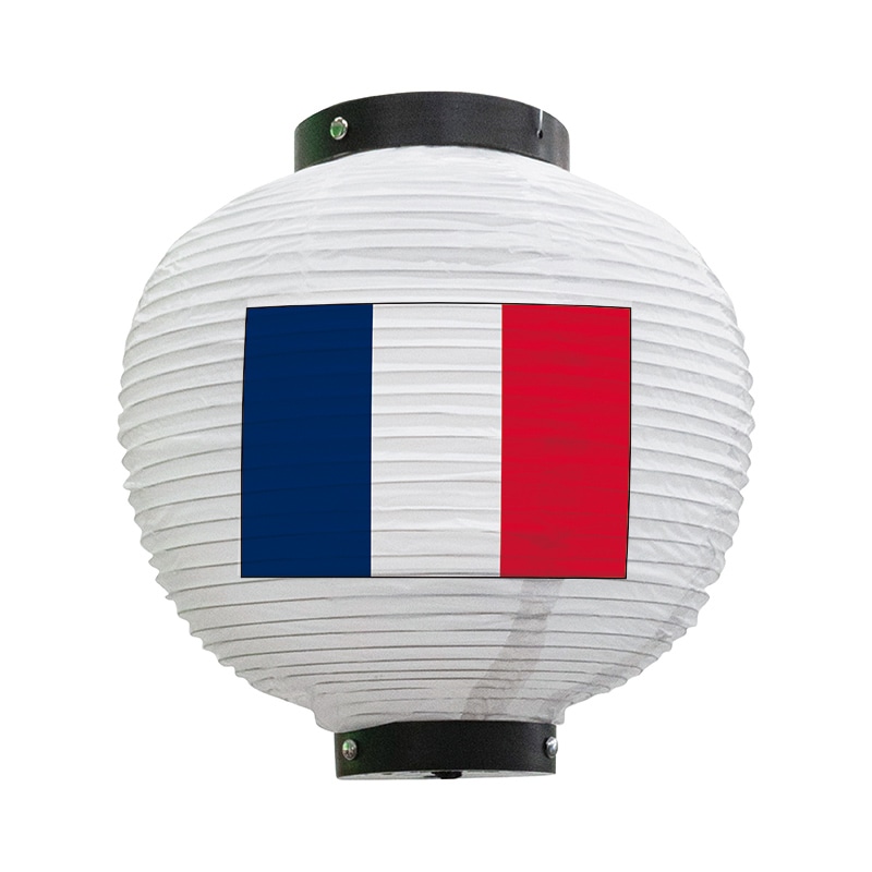 P・O・Pプロダクツ 八寸丸　フルカラービニール提灯 フランス　白 54420 1個（ご注文単位1個）【直送品】