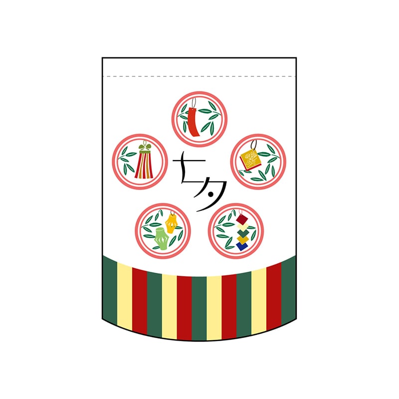 P・O・Pプロダクツ 変形タペストリー　円カット  61097　七夕和柄 1枚（ご注文単位1枚）【直送品】