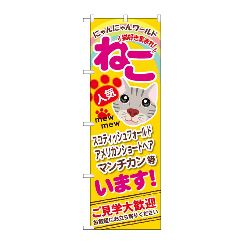 P・O・Pプロダクツ のぼり  GNB-556　ねこいます 1枚（ご注文単位1枚）【直送品】