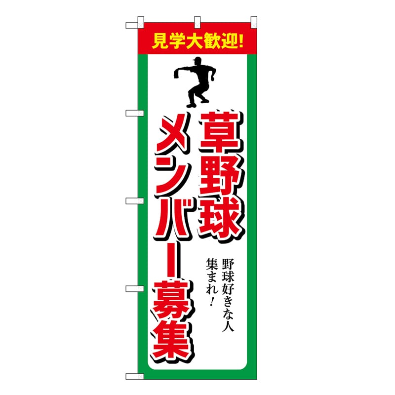 P・O・Pプロダクツ のぼり 草野球メンバー募集 GNB-3365 1枚（ご注文単位1枚）【直送品】
