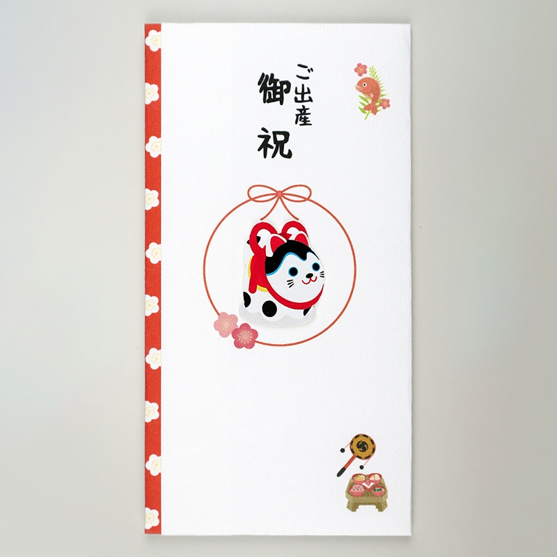 伊予結納センター ペーパーカットマスコット付き金封 ご出産御祝 こま犬 TPC-010 1枚（ご注文単位5枚）【直送品】