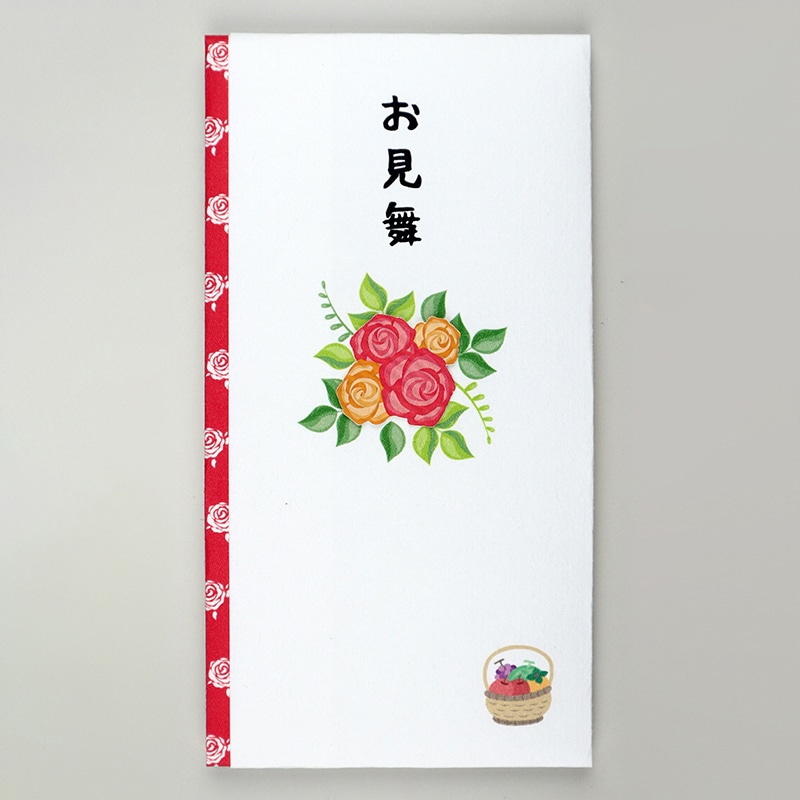 伊予結納センター ペーパーカットマスコット付き金封 お見舞 バラ TPC-016 1枚（ご注文単位5枚）【直送品】