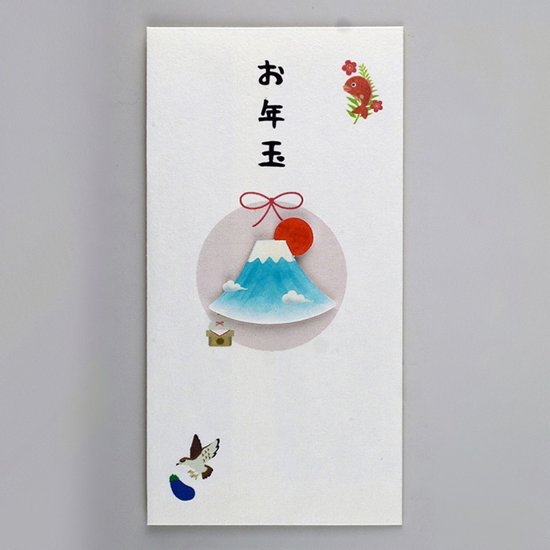伊予結納センター ペーパーカットマスコット付きお年玉 和紙ぽち袋 お年玉 富士山 FPO-001 1枚（ご注文単位5枚）【直送品】