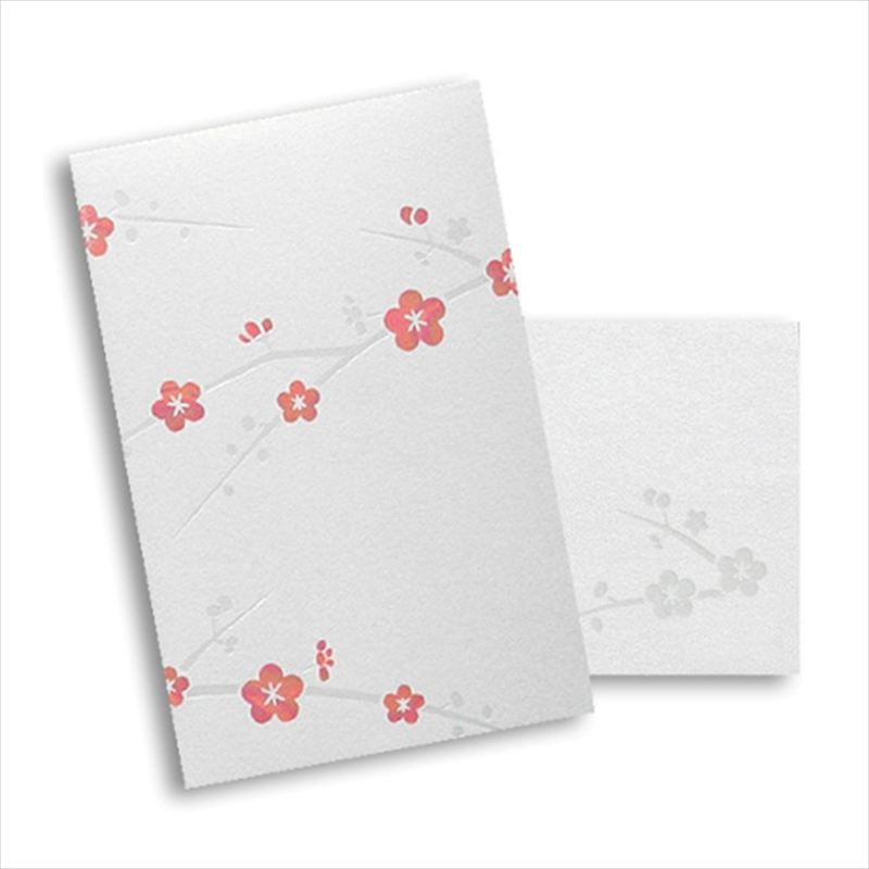 フタバ ROKKAKU 箔ぽち袋 メッセージカード付 梅 1束（ご注文単位10束）【直送品】