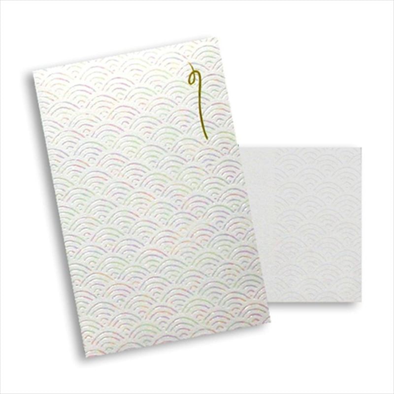 フタバ ROKKAKU 箔ぽち袋 メッセージカード付 なみ 1束（ご注文単位10束）【直送品】