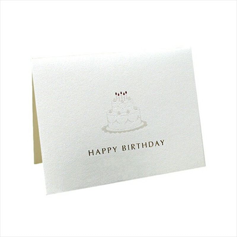 フタバ ROKKAKU 箔押し ミニバースデーカードセット ケーキ 1パック(ご注文単位5パック)【直送品】