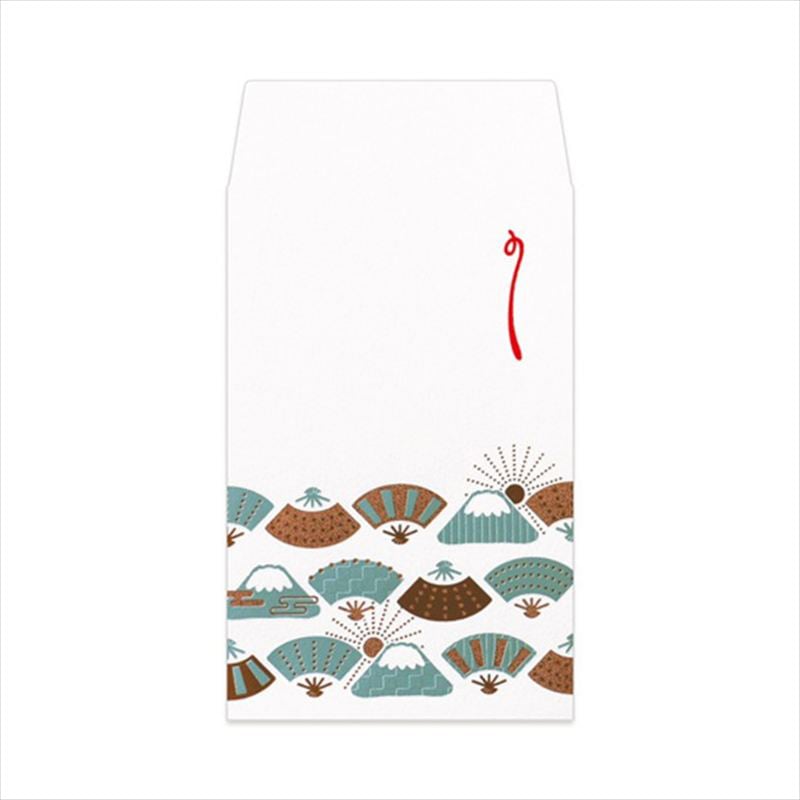 フタバ ROKKAKU 箔ぽち袋 縁起物ならベ 富士・扇 1パック（ご注文単位5パック）【直送品】