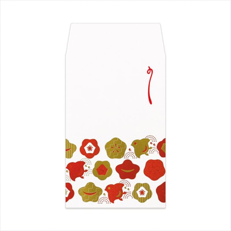 フタバ ROKKAKU 箔ぽち袋 縁起物ならベ 千鳥・梅 1パック（ご注文単位5パック）【直送品】