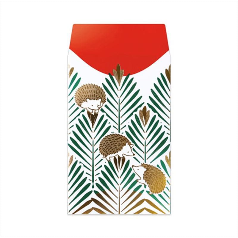 フタバ ROKKAKU 箔ぽち袋 動物吉祥柄 ハリネズミ 1パック（ご注文単位5パック）【直送品】