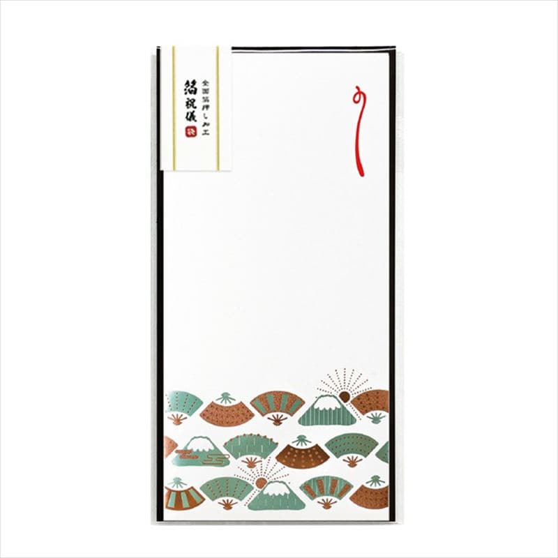 フタバ ROKKAKU 箔祝儀袋 縁起物ならベ 富士・扇 1パック（ご注文単位5パック）【直送品】