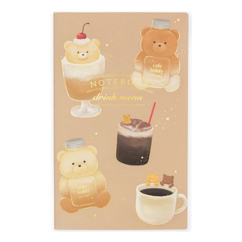 フタバ ROKKAKU A5スリムノート cafe teddy ドリンク 1パック（ご注文単位5パック）【直送品】