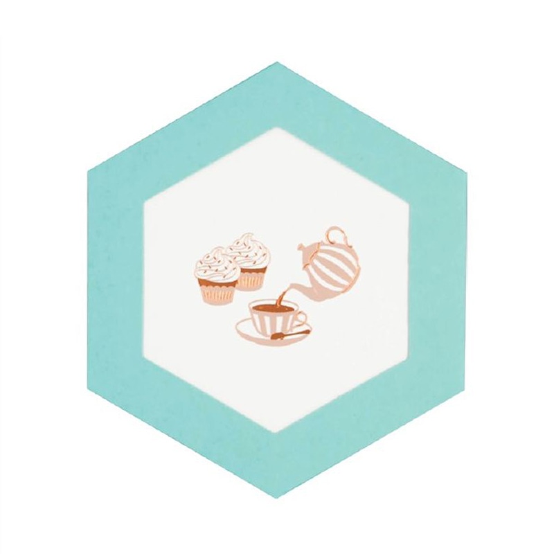 フタバ ROKKAKU 六角メッセージカード アフタヌーンティー 1パック(ご注文単位5パック)【直送品】