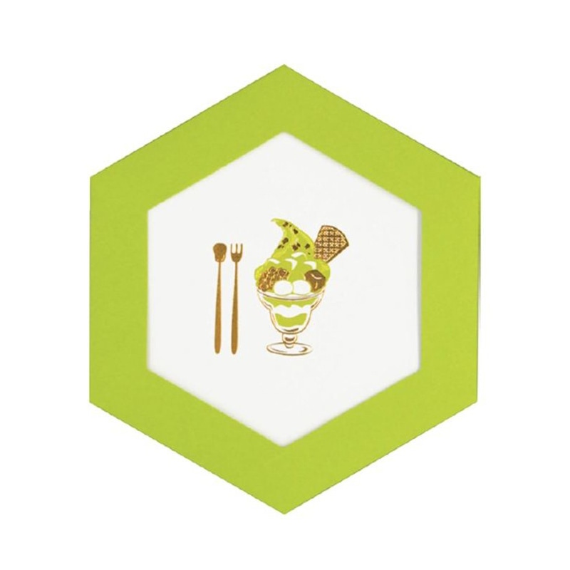 フタバ ROKKAKU 六角メッセージカード 抹茶パフェ 1パック(ご注文単位5パック)【直送品】