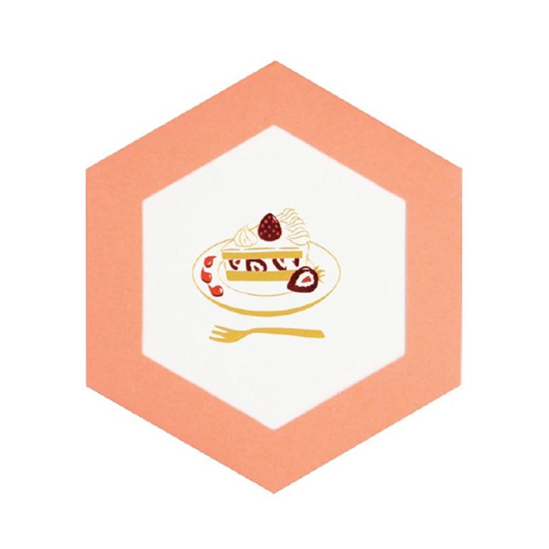 フタバ ROKKAKU 六角メッセージカード ショートケーキ 1パック(ご注文単位5パック)【直送品】