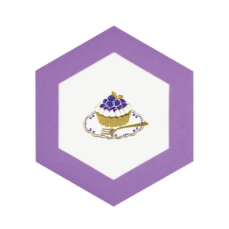 フタバ ROKKAKU 六角メッセージカード ブルーベリータルト 1パック(ご注文単位5パック)【直送品】