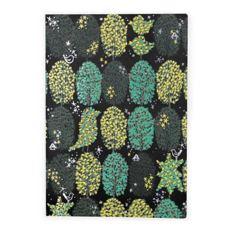 フタバ ROKKAKU 箔押し無地ノート A5サイズ みすゞうた 木 1パック（ご注文単位3パック）【直送品】