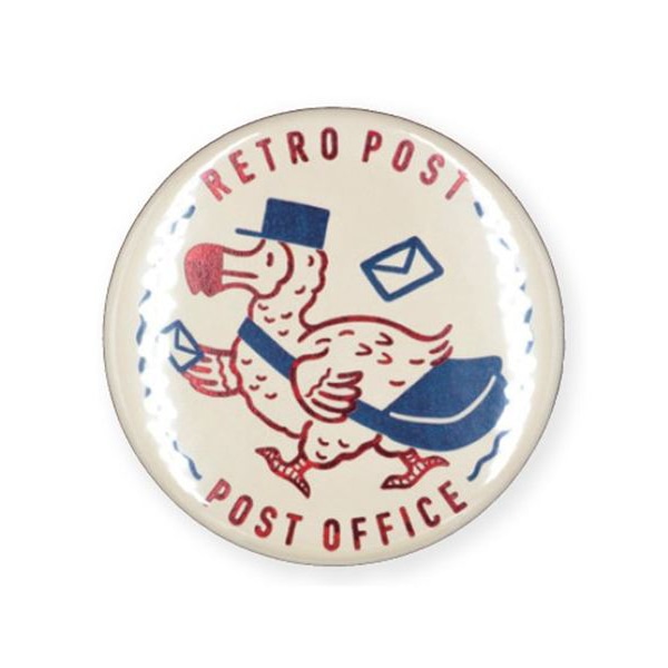 フタバ ROKKAKU 箔押し缶バッジ オビワン レトロ郵便 1パック（ご注文単位5パック）【直送品】