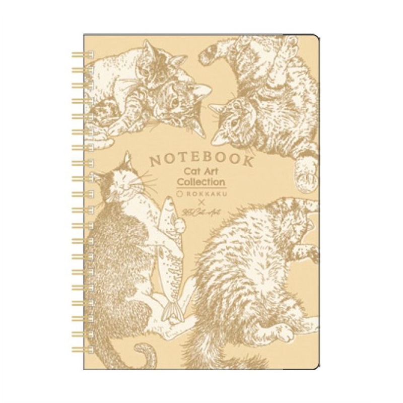 フタバ ROKKAKU 箔押しB6リングノート キャットアート コレクション circle 1パック（ご注文単位3パック）【直送品】