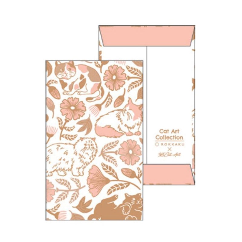 フタバ ROKKAKU ぽち袋 キャットアート コレクション flower 1パック（ご注文単位5パック）【直送品】