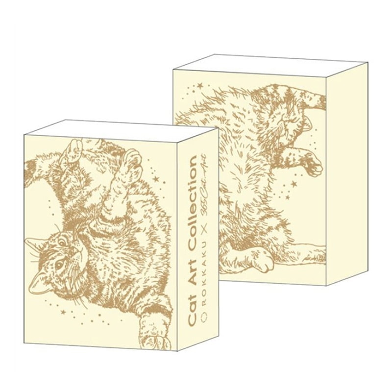 フタバ ROKKAKU メモ入りミニBOX キャットアート コレクション ピンク 1パック（ご注文単位5パック）【直送品】